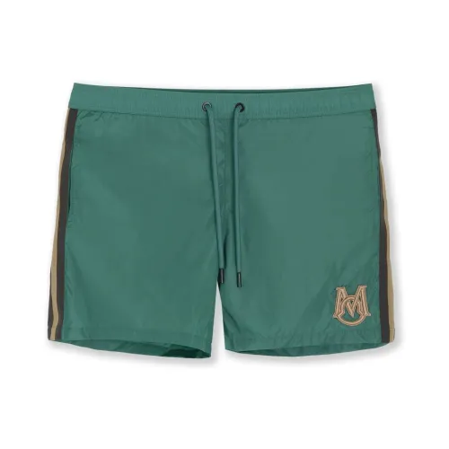 Moncler , Branded Swimshorts in Green ,Green male, Sizes: