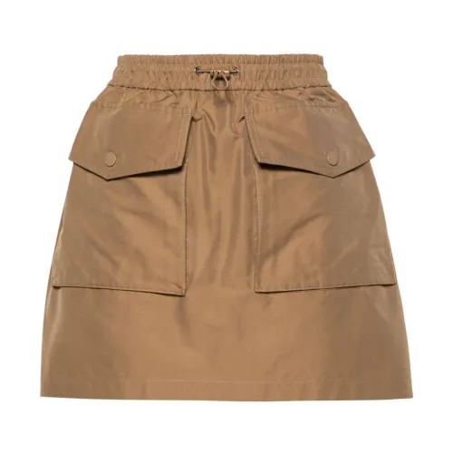 Moncler , Cargo Pocket Mini Skirt Beige ,Beige female, Sizes: