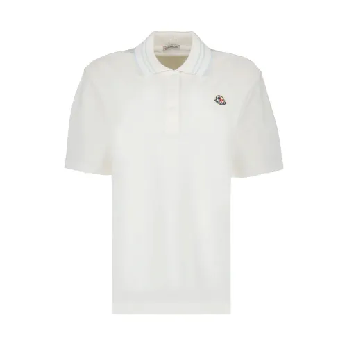 Moncler , Classic Box Fit Polo Shirt ,Beige male, Sizes: