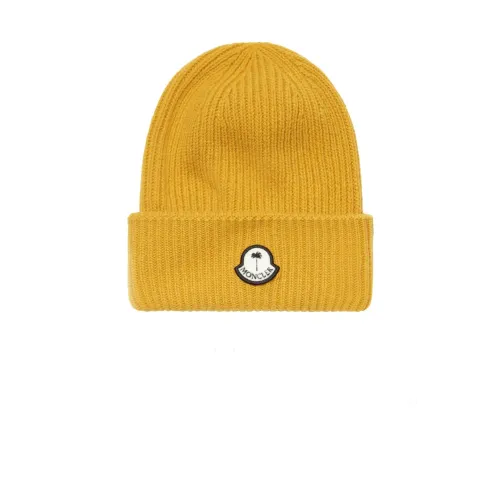 Moncler , Classic Wool Beanie Hat ,Yellow male, Sizes: ONE