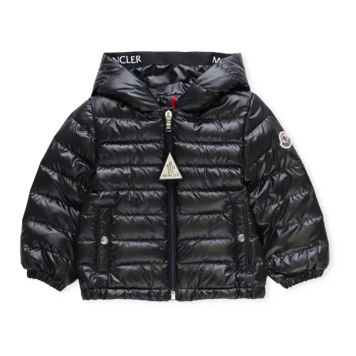 Moncler , Dark Blue Baby Down Jacket with Hood ,Blue male, Sizes: