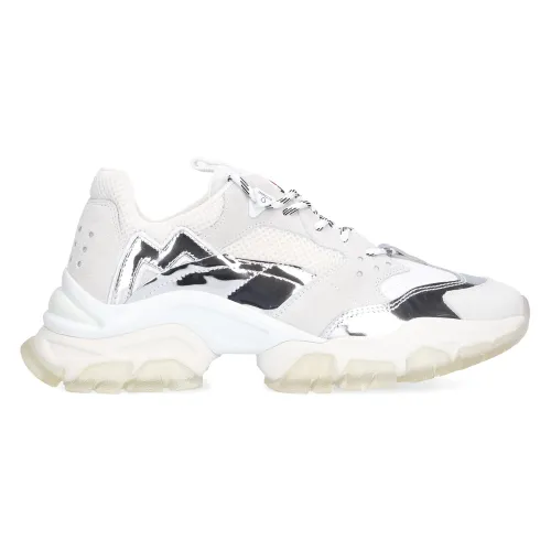 Moncler , Designer Women`s Low Sneakers - Leaveo Trace ,White female, Sizes: