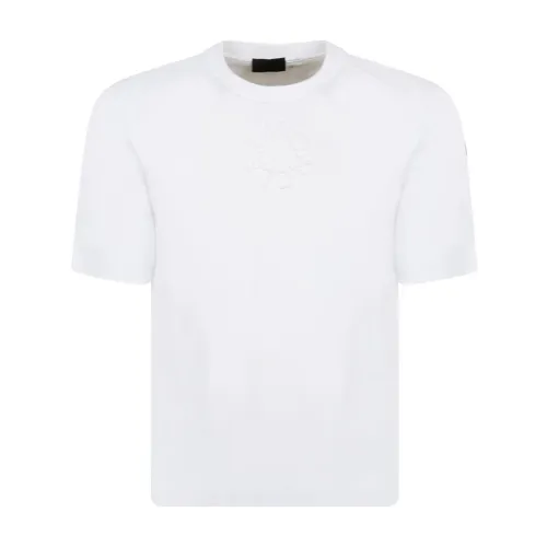 Moncler , Embossed Logo T-shirt and Polo ,White male, Sizes: