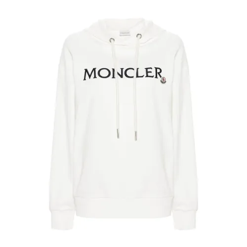 Moncler , Embroidered Logo Hooded Sweatshirt ,White male, Sizes: