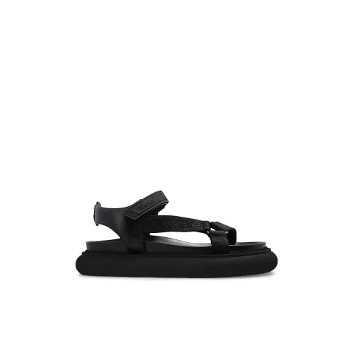 Moncler , Flat Black Sandals ,Black female, Sizes: