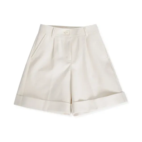 Moncler , Fold Cotton Shorts for Kids ,Beige female, Sizes: