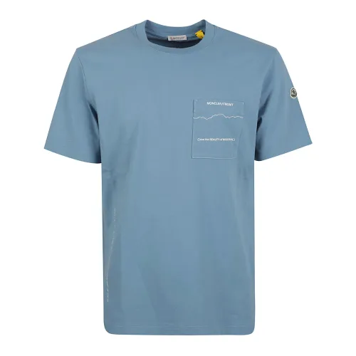 Moncler , Genius T-shirts and Polos ,Blue male, Sizes: