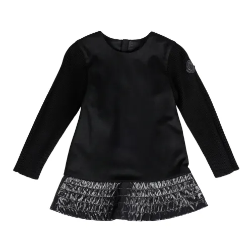 Moncler , Girl Dress in 100% Virgin Wool ,Black female, Sizes: