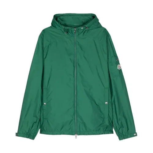 Moncler , Green Hooded Coat Stylish Design ,Green male, Sizes: