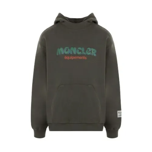 Moncler , Green Oversized Hooded Sweater ,Green male, Sizes: