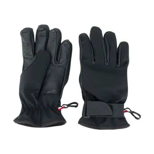 Moncler , Groble Leather Polyester Gloves ,Black unisex, Sizes: