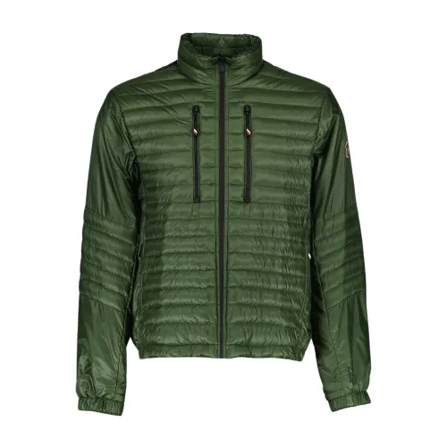 Moncler , Higheck Quilted Jacket ,Green male, Sizes: