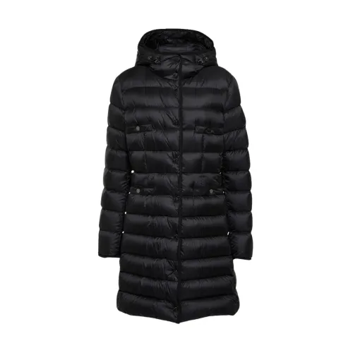 Moncler , Hirma Down Coat - Adjustable Hood, 2-Way Zipper ,Black female, Sizes: