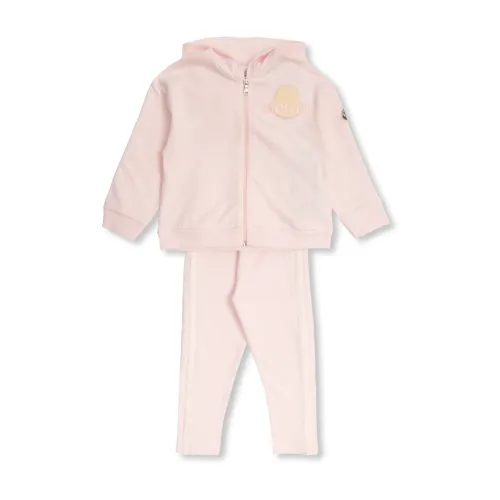 Moncler , Hoodie trousers set ,Pink unisex, Sizes: