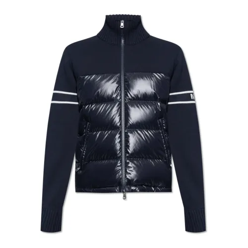Moncler , Jacket with logo ,Blue male, Sizes: