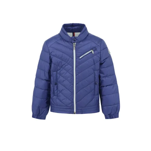 Moncler , Kids Aizo Biker Jacket Navy ,Blue male, Sizes: