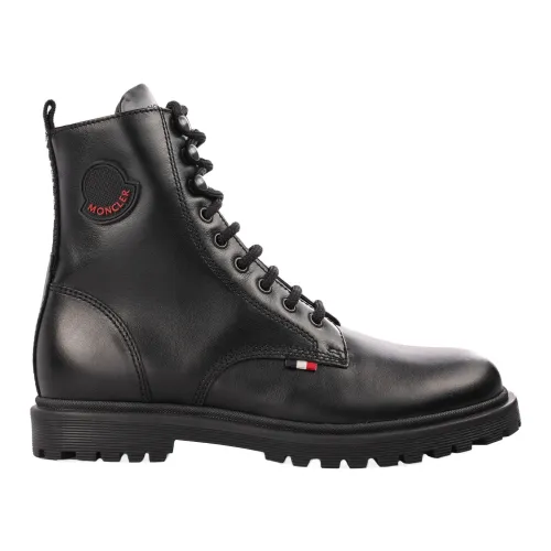 Moncler , Kids Ankle Boots - Nero - Regular Fit - 100% Leather ,Black female, Sizes: