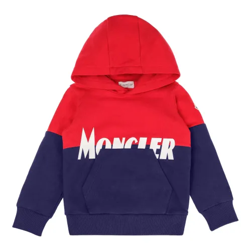 Moncler , Kids Hoodie Sweatshirt - Red ,Red male, Sizes:
