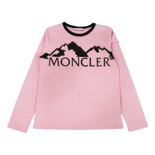 Moncler , Kids Long Sleeve T-Shirt - Pink ,Pink female, Sizes: