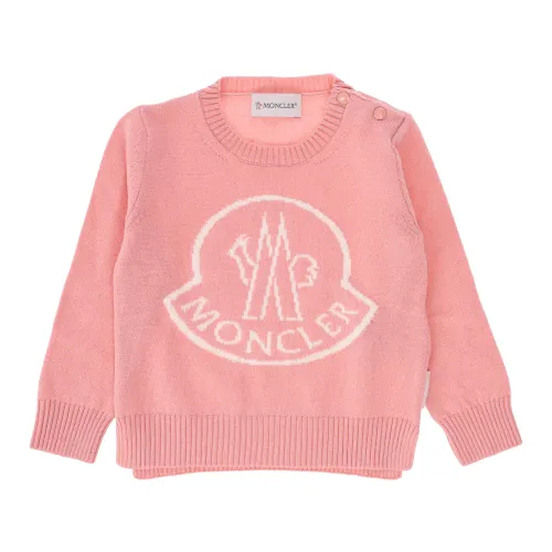 Moncler , Kids Pullover - Regular Fit - Cold Weather - 70% Wool, 30% Cashmere ,Pink female, Sizes: