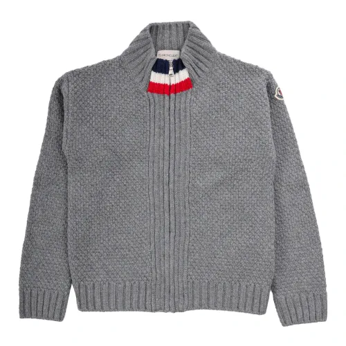 Moncler , Kids Pullover - Regular Fit - Grey ,Gray male, Sizes: