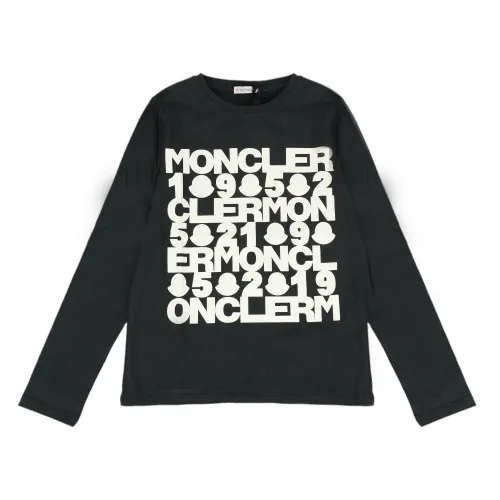 Moncler , Kids T-Shirt ,Gray male, Sizes: