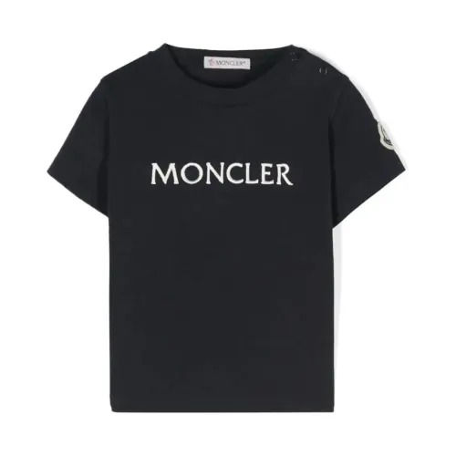 Moncler , Kids T-Shirt SS Collection ,Black male, Sizes: