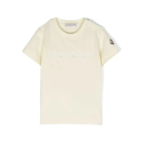 Moncler , Kids T-shirts and Polos ,Beige female, Sizes: