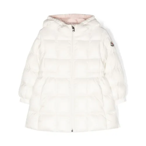 Moncler , Kids White Coats with Down-Filled Hood ,White unisex, Sizes: