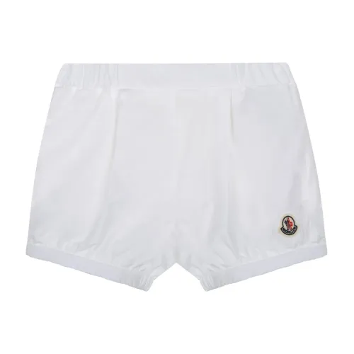 Moncler , Kids White Shorts with Logo Patch ,White female, Sizes: