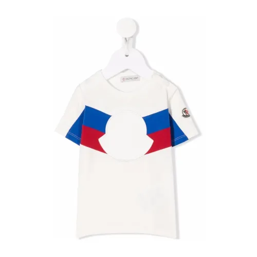 Moncler , Kids White T-shirts and Polos ,White male, Sizes: