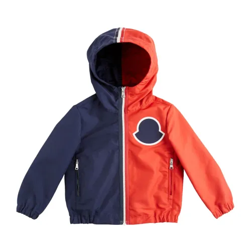 Moncler , Kids Windproof Bicolor Coat ,Red male, Sizes: