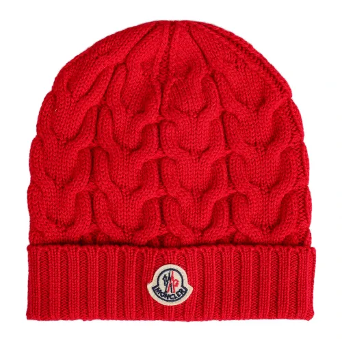 Moncler , Kids Wool Hats for Cold Weather ,Red male, Sizes: