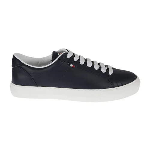 Moncler , Leather Sneakers with Rubber Sole ,Blue male, Sizes: