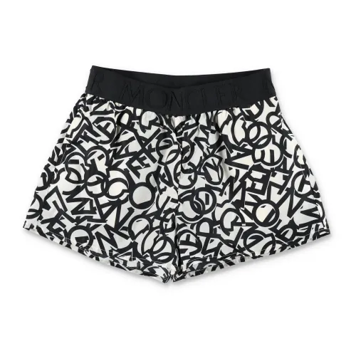 Moncler , Logo Nylon Shorts Black All-over Print ,Multicolor female, Sizes: