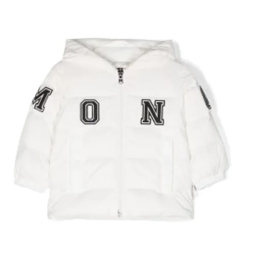 Moncler , Logo-Patch Hooded Padded Jacket ,White male, Sizes: