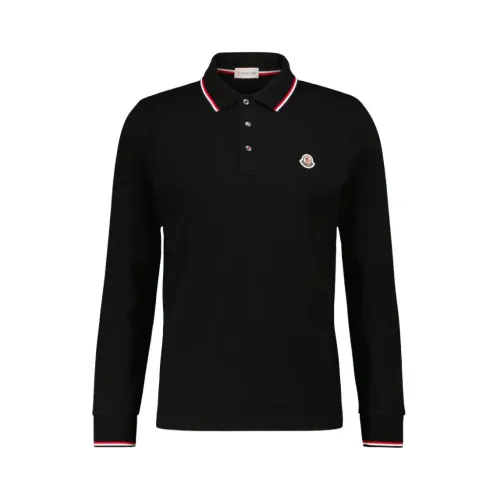Moncler , Long Sleeve Polo Shirt ,Black male, Sizes: