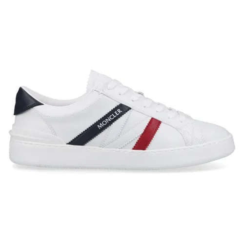 Moncler , Low Monaco M Calf Leather Sneaker ,White male, Sizes: