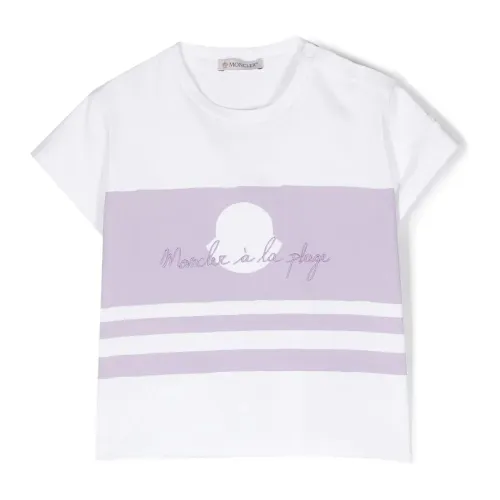 Moncler , Maya Graphic Print T-shirt for Kids ,White male, Sizes: