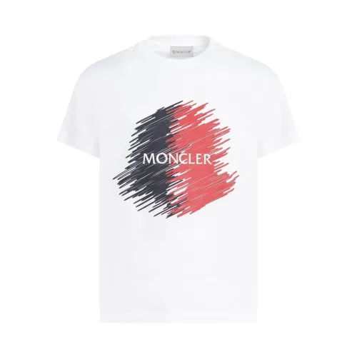Moncler , Moncler Enfant Kids Scribble Logo T Shirt ,White male, Sizes: