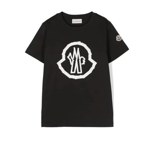 Moncler , Moncler Kids T-shirts and Polos Black ,Black male, Sizes: