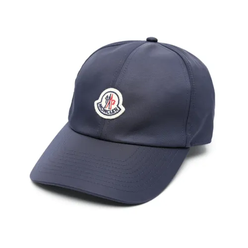 Moncler , Navy Blue Appliqué Logo Baseball Cap ,Blue unisex, Sizes: ONE