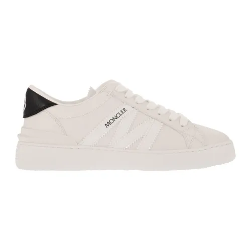Moncler , Nylon Low Lace-Up Sneakers with Scalloped Profile Bands ,White female, Sizes: