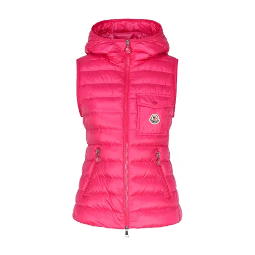 Moncler , Padded Sleeveless Pink Coat ,Pink female, Sizes: