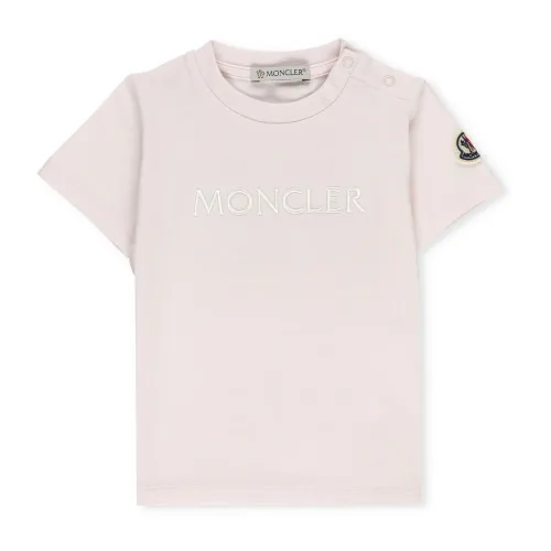 Moncler , Pink Baby Cotton T-shirt for Boy ,Pink male, Sizes: