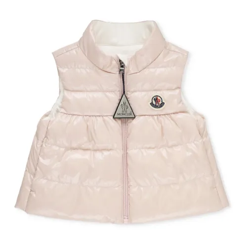Moncler , Pink Baby Padded Quilted Vest ,Pink female, Sizes: