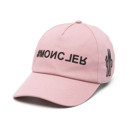Moncler , Pink Baseball Hat with Logo Details ,Pink male, Sizes: ONE