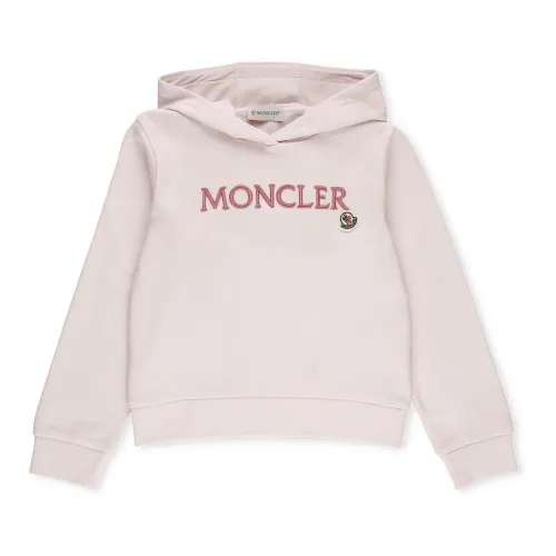 Moncler , Pink Cotton Hoodie for Girls ,Pink female, Sizes: