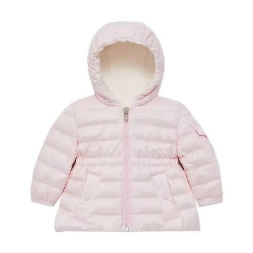Moncler , Pink Kids Coats with Hood and Zip Closure ,Pink female, Sizes: