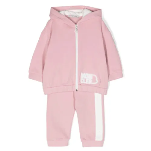 Moncler , Pink Kids Hoodie and Joggers Set ,Pink female, Sizes: